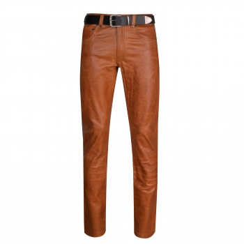 Leather trousers leather jeans middle brown W40 L32 LEATHER LINING